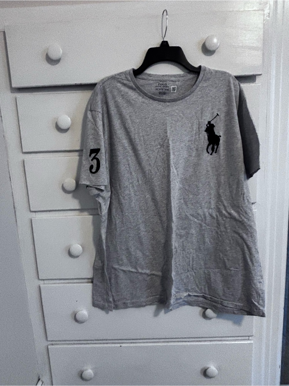 Polo by Ralph Lauren Light Gray Short Sleeve Crew Tee with Black Logo